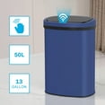 thumbnail image 1 of 13 Gallon Trash Can Automatic Kitchen Garbage Can with Lid Touchless Sensor Waste Bin Slim No Touch Stainless Steel Trash Can for Home, Living Room, Bedroom, Office （Deep Blue）, 1 of 8