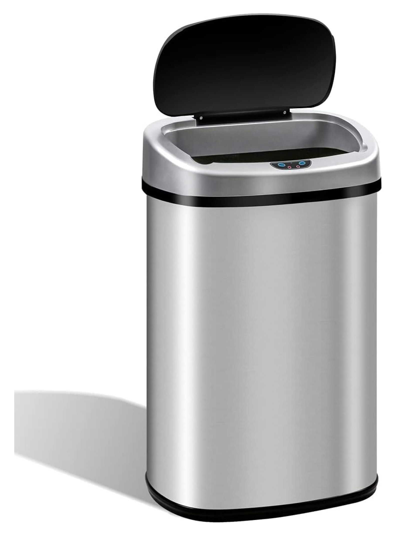 13 Gallon Trash Can Kitchen Garbage Can with Lid Touchless Sensor Waste Bin Stainless Steel Auto
