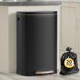 thumbnail image 1 of 13 Gallon Trash Can With Lid  50l Fingerprint Proof Stainless Steel Kitchen Removable Inner Bucket And Soft Close Pedal Rubbish Bin For Home Office Black, 1 of 7