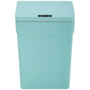 BestOffice 13 gallon Automatic Plastic Trash Can with Lid, Touch Free with Motion Sensor for Indoor Use(Blue)
