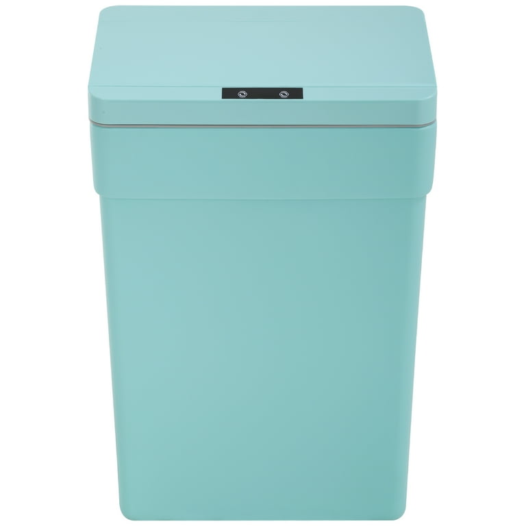 Blue 13 Gallon 50 Liter Kitchen Trash Can Touch Free Automatic Plastic  Trash Can, Automatic Garbage Can Trash Bin Set of 2