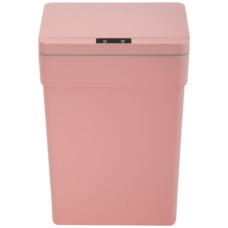 13 Gallon Trash Can Plastic Kitchen Trash Can Automatic Touch Free High-Capacity Garbage Can with Lid for Bedroom Bathroom Home Office 50 Liter,Pink