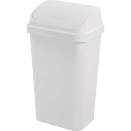 Unbranded 13 Gallon Trash Can Swing Top Kitchen Garbage Can - Plastic - White — Residential Use, Standard Application