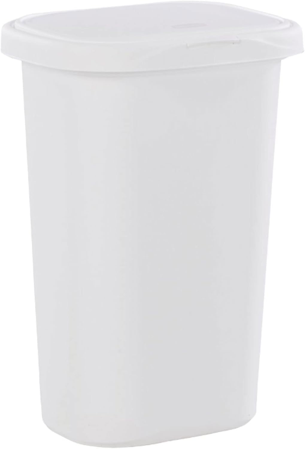 White Plastic 13-Gallon Spring-Top Kitchen Trash Can