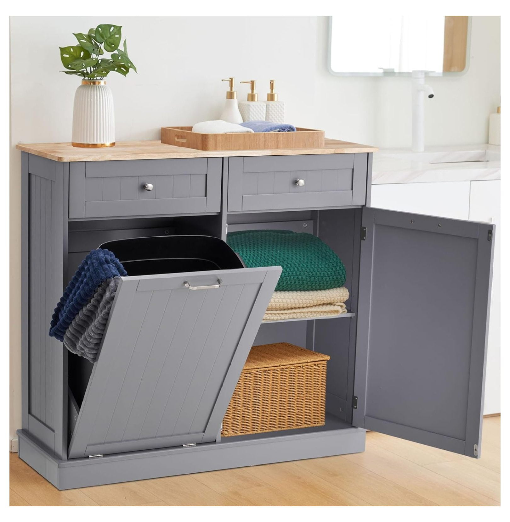 13 Gallons Tilt Out Trash Kitchen Trash Bin Standing