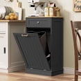 thumbnail image 1 of 13 Gallons Tilt Out Trash Cabinet Freestanding Kitchen Hidden Trash Bin Cabinet with Hideaway Drawer  Proof Trash Can Holder for Kitchen Living Room, Black, 1 of 7
