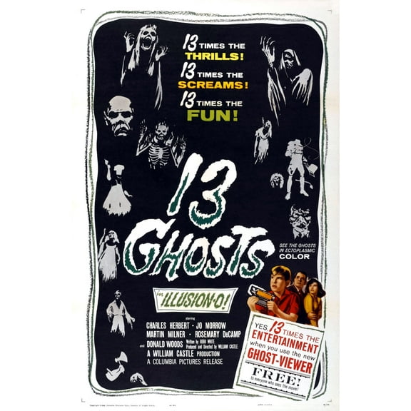 13 Ghosts Posters 13 Ghosts Movie Poster Wall Art 12x16 Print on Metal Poster 12in x 16in Square Adults AB Posters