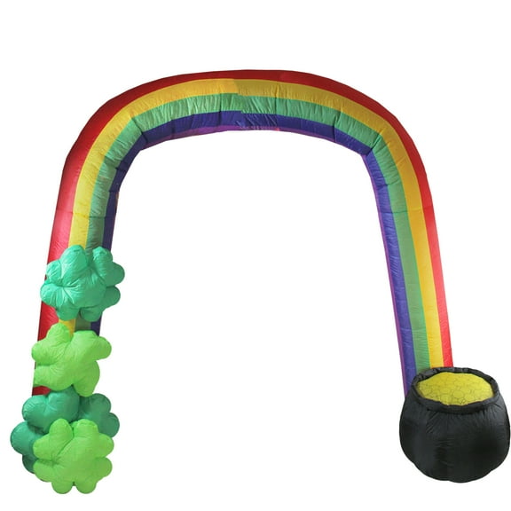13' Green and Black Rainbow Lighted St. Patrick's Day Inflatable Outdoor Decoration