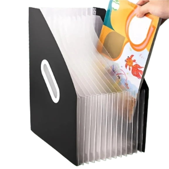 13-Grid Multi-Function Student Expandable File Organizer - Vertical Telescopic Folder for Efficient File Storage