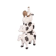 Petal & Plow Garden Statue, Resin Stacked Farm Animals Statue, 13.5"H