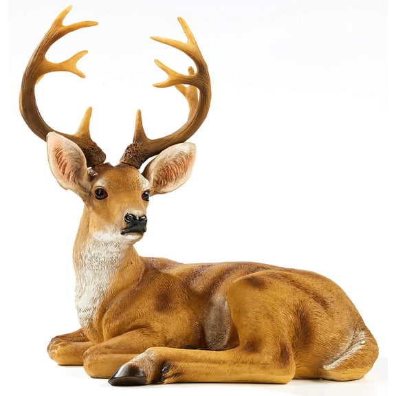 13" H Resin Buck Statue Home Office Decor Animal Figurine Deer Decorations Lawn Decor Housewarming Gift Garden Sculpture