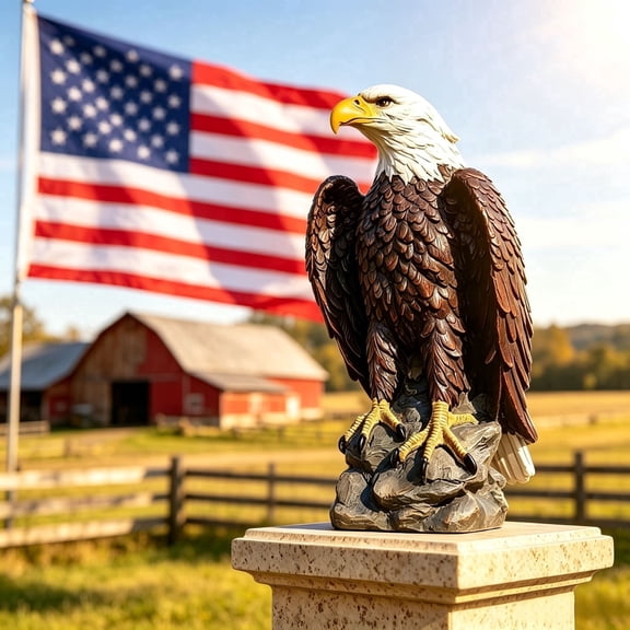 Sfirey Large Bald Eagle Animal Statue 24" Resin Wildlife Garden Sculpture
