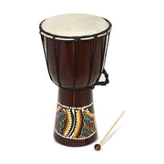 13" Hand Carved Wooden Djembe Drum with Beater