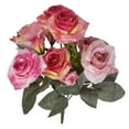 thumbnail image 1 of 13\-Head Artificial Rose Bouquet European\-Style Simulation Home Decoration Wedding Banquet Party Decoration Accessories rose red 15x10x30cm, 1 of 9