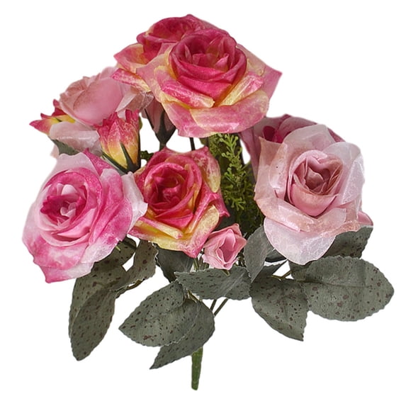 13\-Head Artificial Rose Bouquet European\-Style Simulation Home Decoration Wedding Banquet Party Decoration Accessories rose red 15x10x30cm