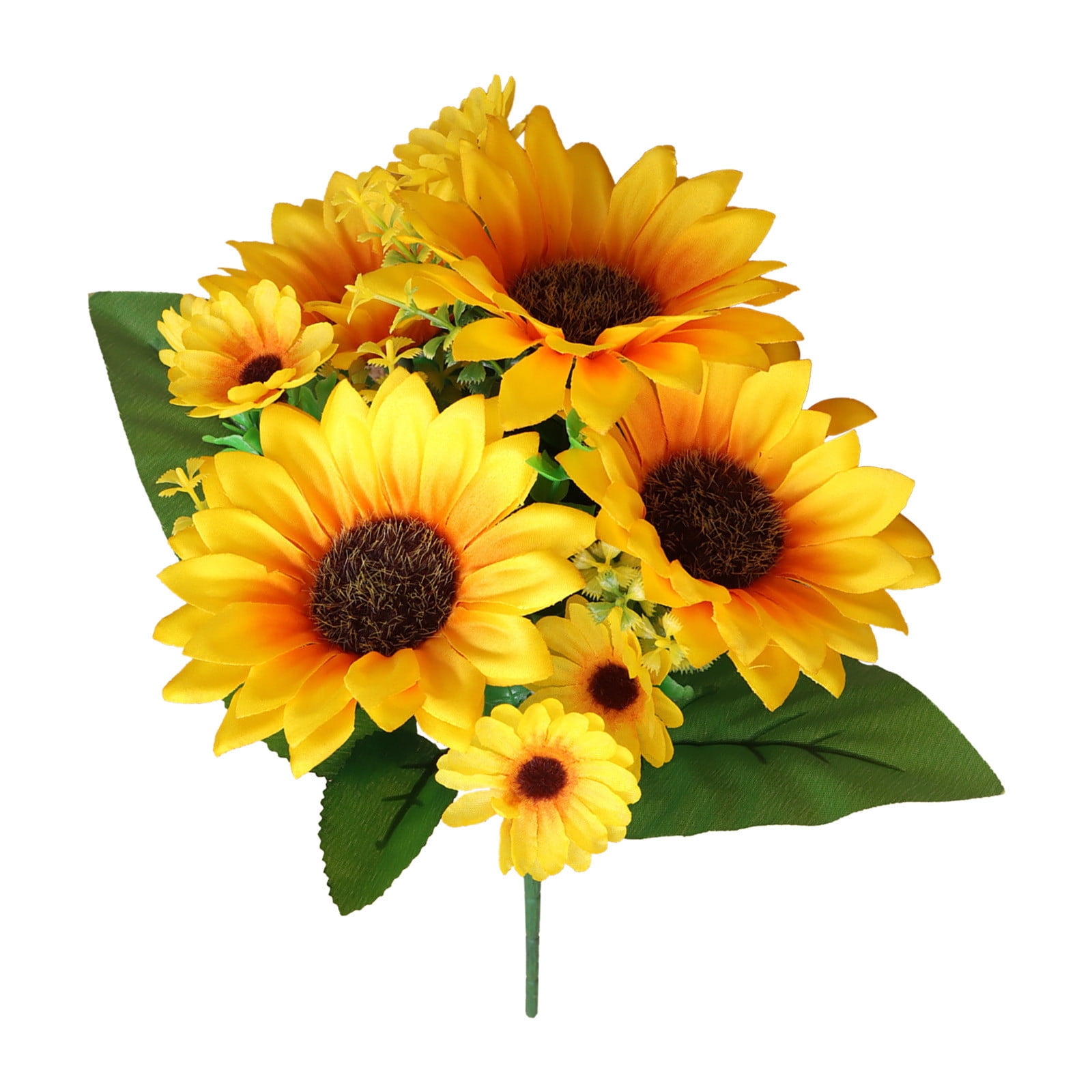 13 Heads Artificial Sunflower Bouquet, Silk Sunflower Wedding Flower