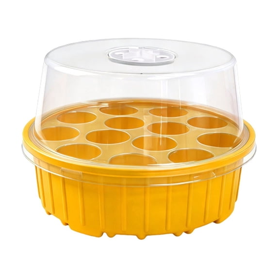 13-Hole Round Seeded Box with Adjustable Vent Lid, Reusable Plastic Seed Cultivation Tray for Indoor & Outdoor Plant Germination