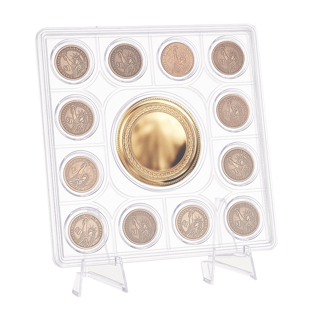13 Holes Acrylic Coin Display Holder 1.1 inch 2.7 inch Coins Display ...