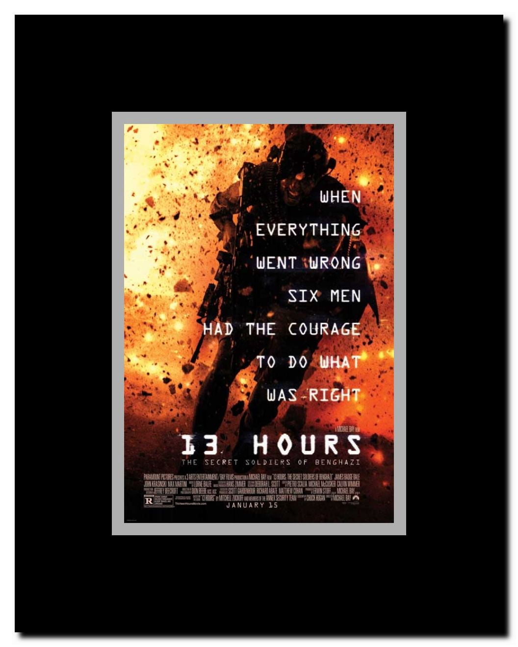 13 Hours: The Secret Soldiers of Benghazi Framed Movie Poster