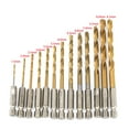 13 Hss Hex Shank Drill Bit Set Coated Quick Change Metal Plastic Wood