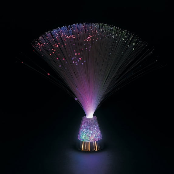 13" Ice Cube Base Fiber Optic Lamp - Home Decor - 1 Piece
