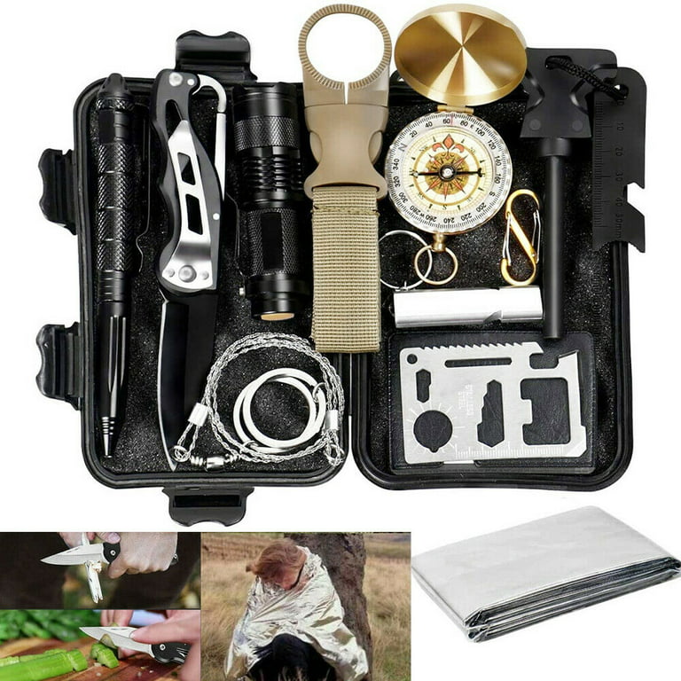 Outdoor Emergency Survival Kit Tools Camping Hiking Tactical Gear SOS  Backpack
