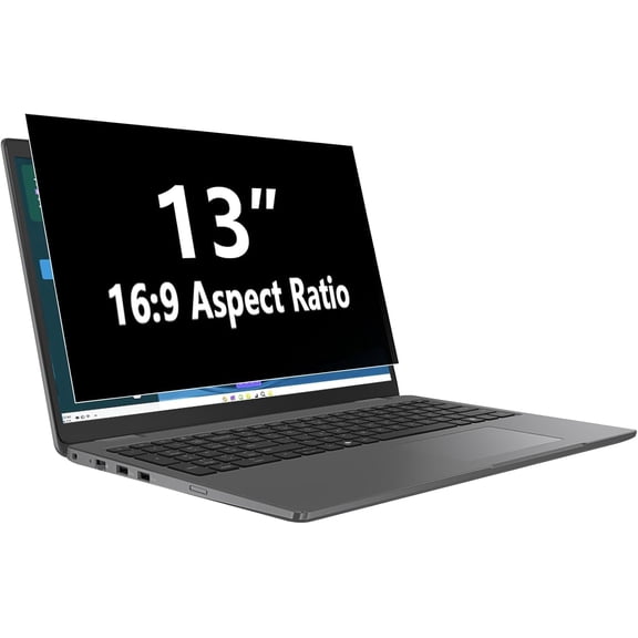 13 Inch 16:9 Laptop Privacy Screen Filter, Anti Scratch Anti Spy Anti-Glare Blue Light Screen Guard, Removable 13 In Security Shield, Matte/Glossy Double-Sided
