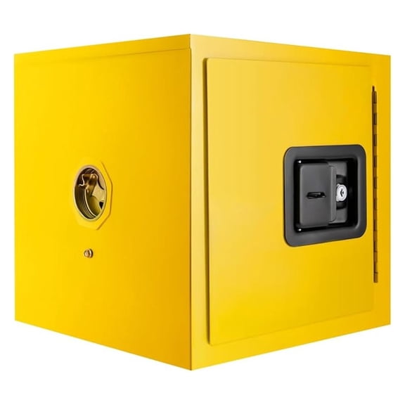 13 Inch 2 Gallon Hazardous Materials Storage Cabinet, Manual Flammable Countertop Safety Storage Cabinet Leak-Proof Welded Fireproof Box Flammable Liquid Storage Box for Industrial and Home