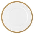 thumbnail image 1 of [13 Inch - 8 Pack] Disposable Round Plastic Charger Plates, Clear/Gold Rimmed Dinner Chargers Lightweight Charger Plate for Weddings, Parties, and Holiday Events - Posh Setting, 1 of 4