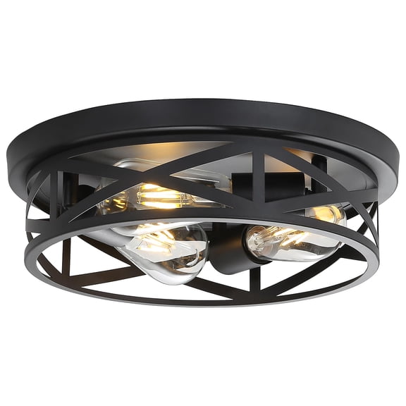13 Inch Black 1 Pack Flush Mount Ceiling Light Fixture For Hallway Farmhouse Kitchen Bedroom