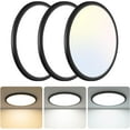 13 Inch Black Flush Mount Ceiling Light,3 Pack 3200LM 28W UltraSlim