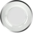 thumbnail image 1 of 13 Inch Clear Charger Plate with Silver Rim – Elegant, Disposable, Decorative Round Plastic Charger for Dinner Parties, Events, & Holidays – Durable, & Disposable Table Setting for Plates (24), 1 of 1