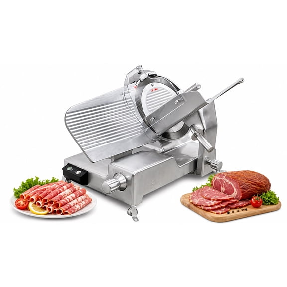 13 Inch Commercial Automatic Meat Slicer NSF Electric Deli Slicer for Meat Cheese Vegetable, Adjustable Thickness, Dual Motor, 110V