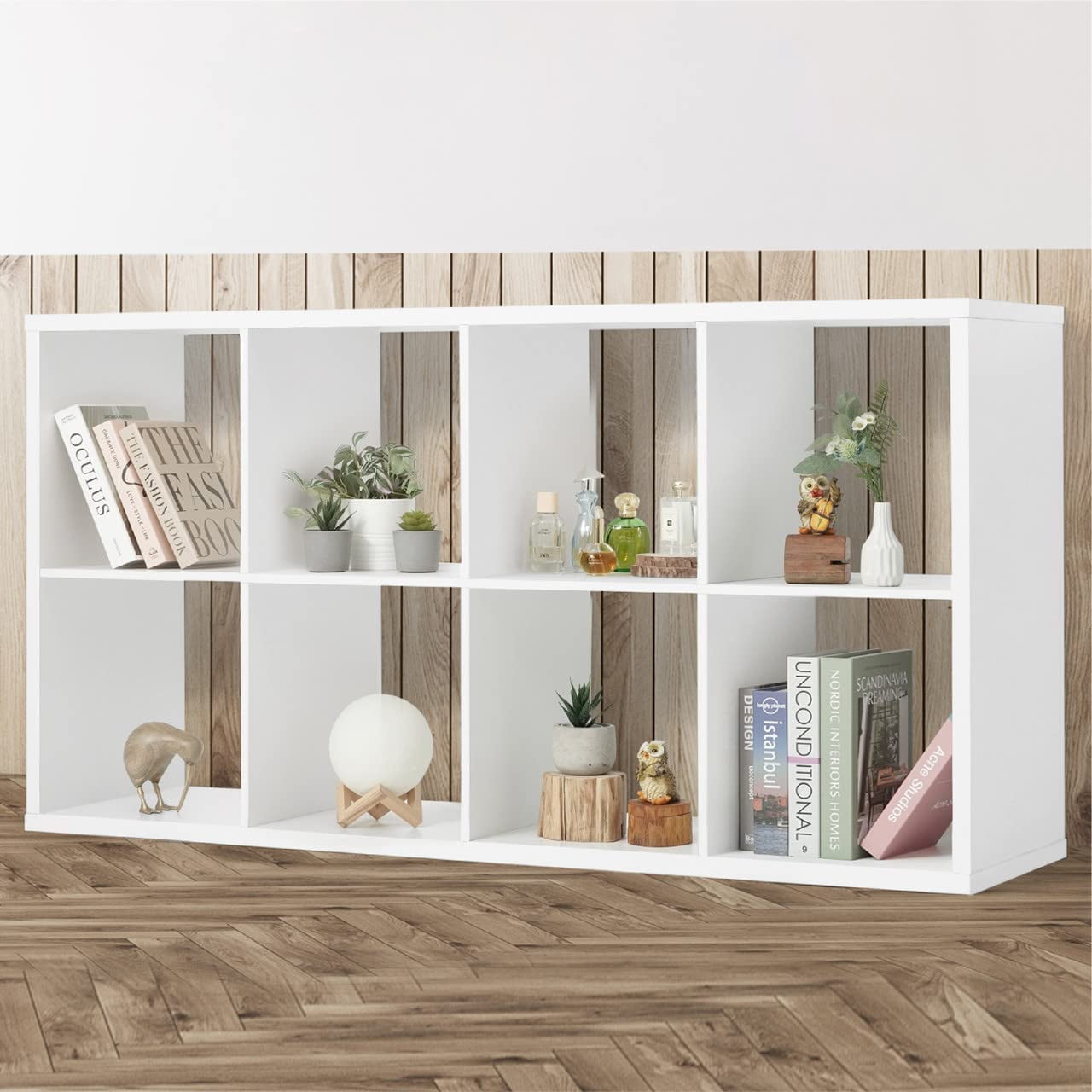 Sturdy Room 11-Inch Cube Storage Organizer Shelf, with Thick Exterior Edge, Rustic Grey Oak main image 1