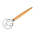 thumbnail image 1 of 13-Inch Danish Dough Whisk Flat Whisk Dough Hook Dough Roller Sauce Egg Whisk Dutch Whisk Sourdough Bread Dough Whisk Sourdough Whisk for Baking with Stainless Steel Ring and Wooden, 1 of 7