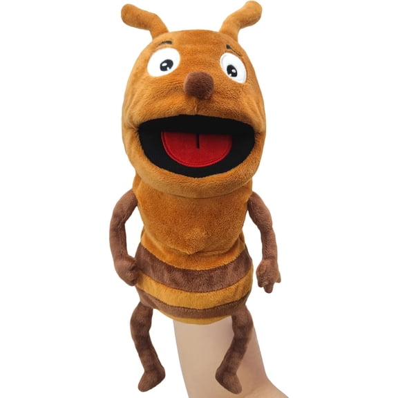 13 Inch Detailed Ant Plush Hand Puppet, Operable Opening Mouth Design, Preschool Educational Toy for Dramatic Play & Birthday Party Favors