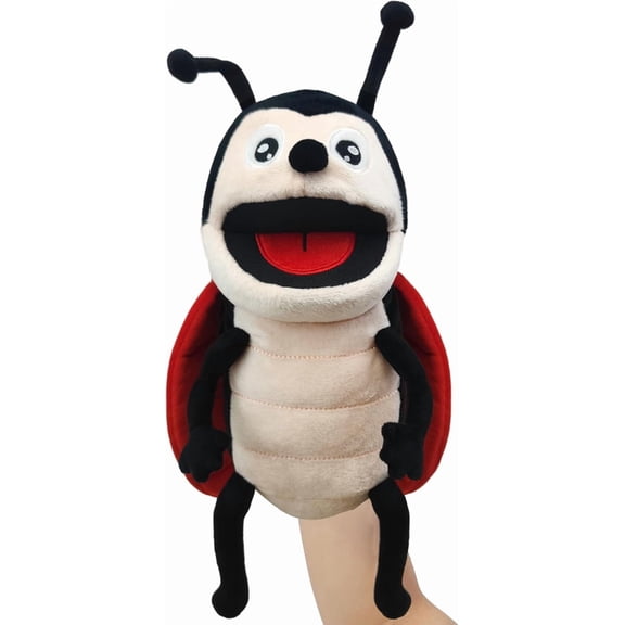 13 Inch Dragonfly Plush Hand Puppet With Movable Oral Design, Soft Stuffed Bug Toy, Family Interactive Game Prop & Educational Learning Gift