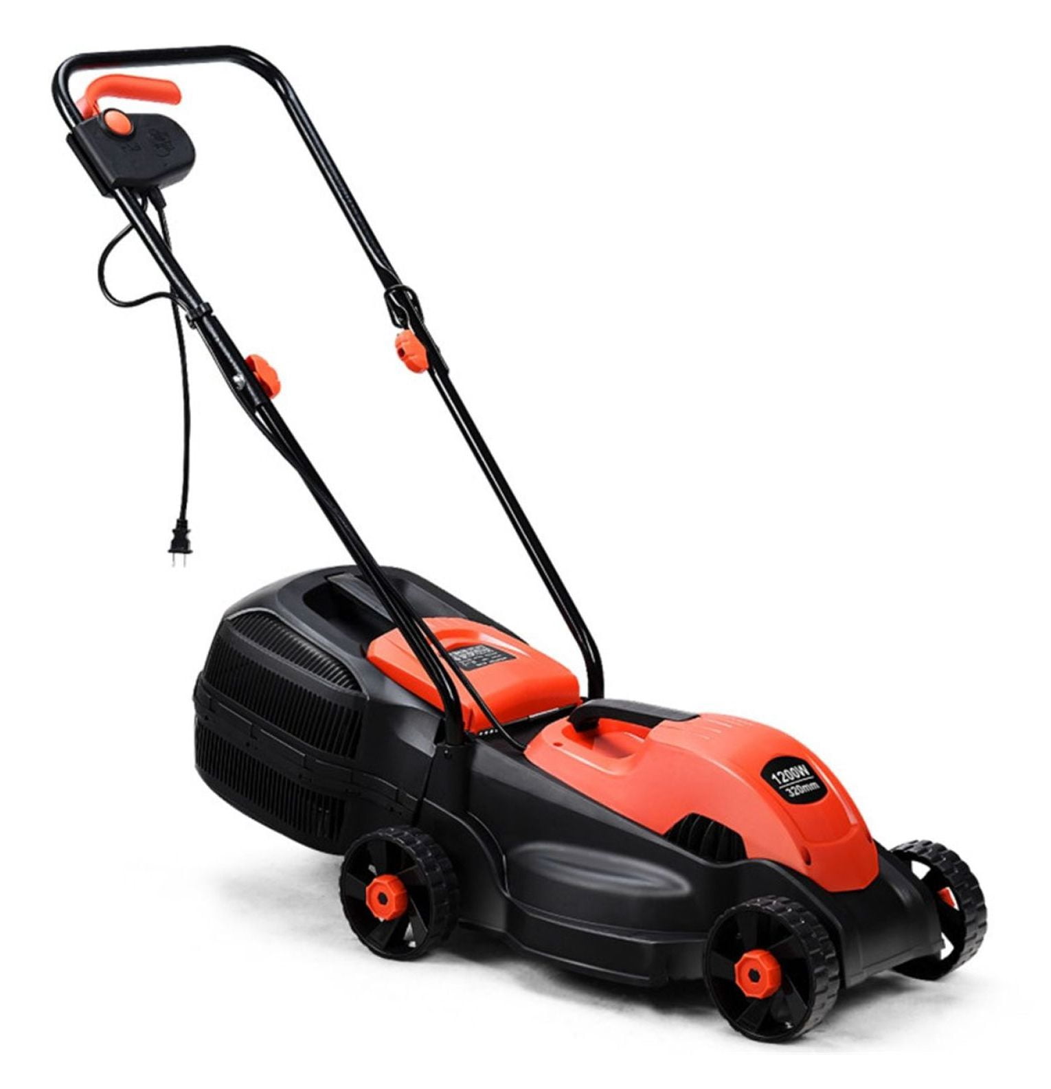 13-Inch Electric Lawn Mower, 8 Gal Collection, 3 Height Settings, Lightweight 15.5LBS Push Mower for Small Gardens - Red