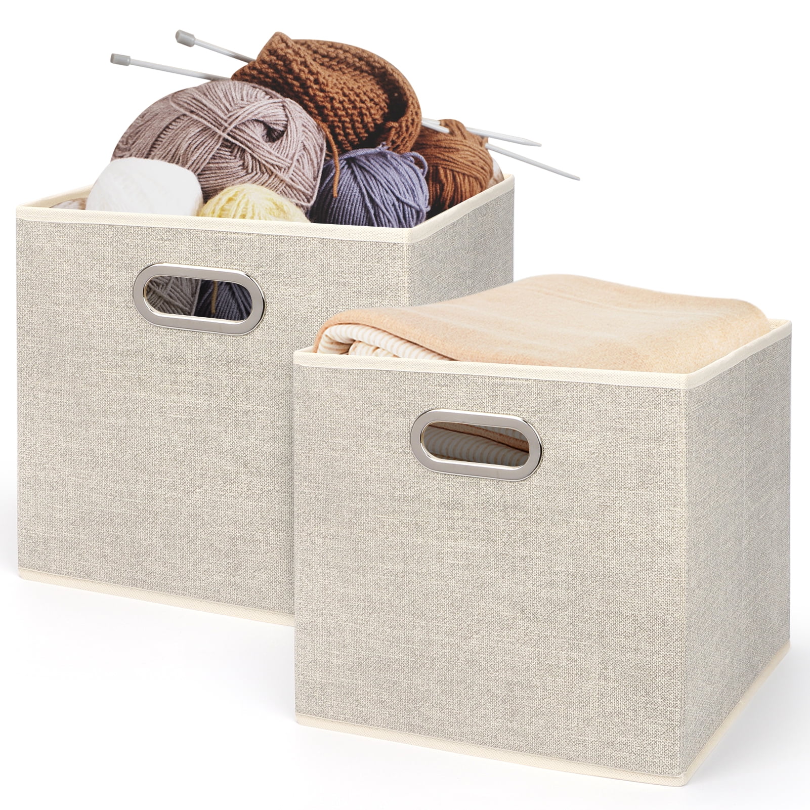  KOKNIT Collapsible Yarn Storage Bin, Yarn Basket Organizer Cube  with Dual Handles for Shelves, Home and Office, Best Gift for Knitter and  Crocheter