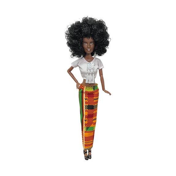 Fashion Doll 13-Inch Curly Hair Collectible PVC Movable Joints Black