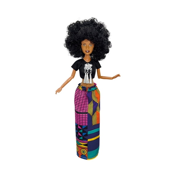 13-Inch Fashion Doll With Curly Hair - Collectible PVC Figure With Movable Joints(Brown)