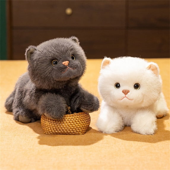 13 Inch Fluffy Kitten Plush – Soft Cat Stuffed Animal Figure for Home Decor Gift