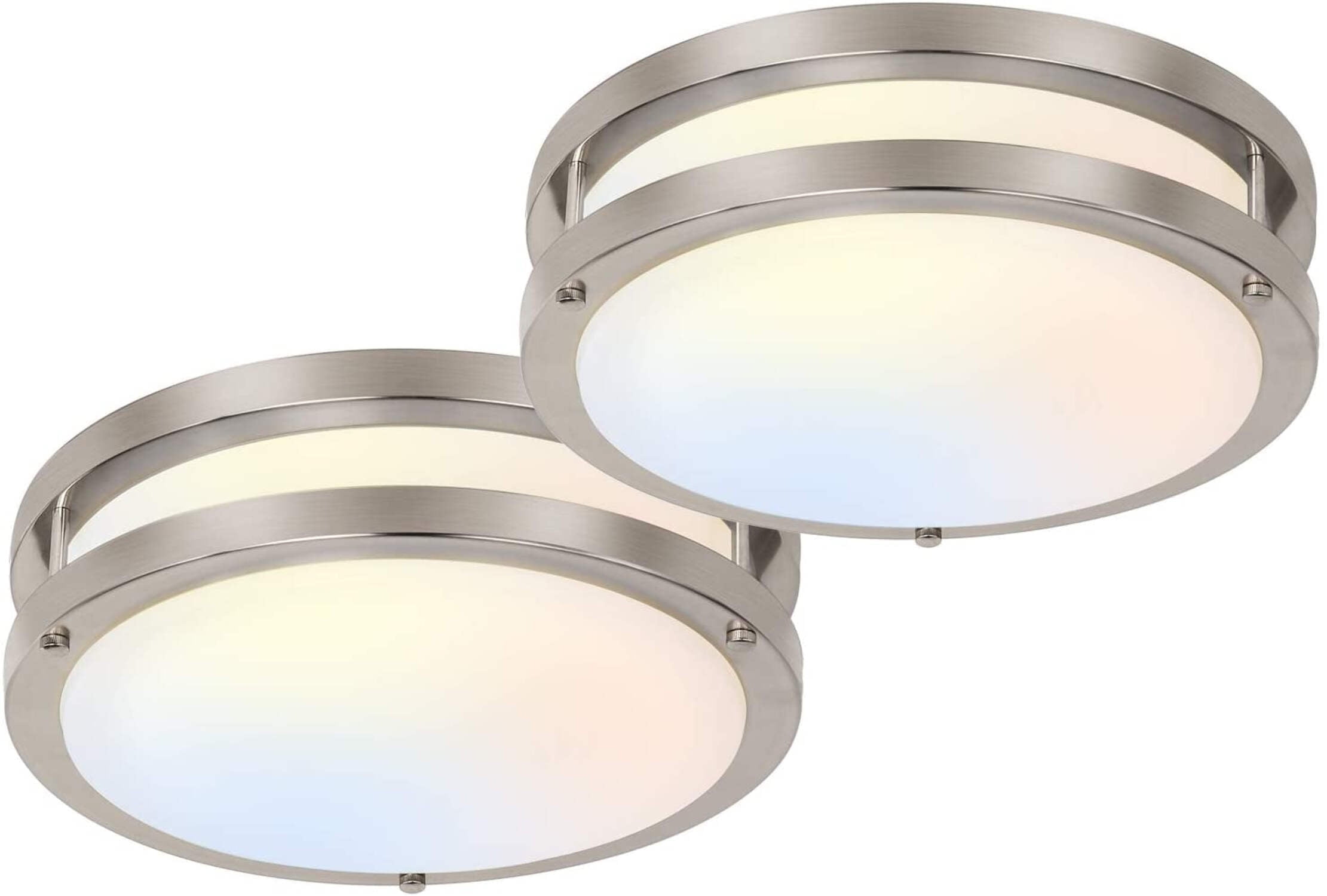 13 Inch Brushed Nickel LED Flush Mount Ceiling Light Fixture