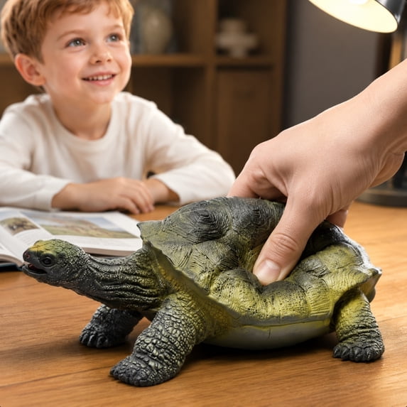 13 Inch Giant Tortoise Toy, Soft Rubber Simulated Sea Animal Educational Figure
