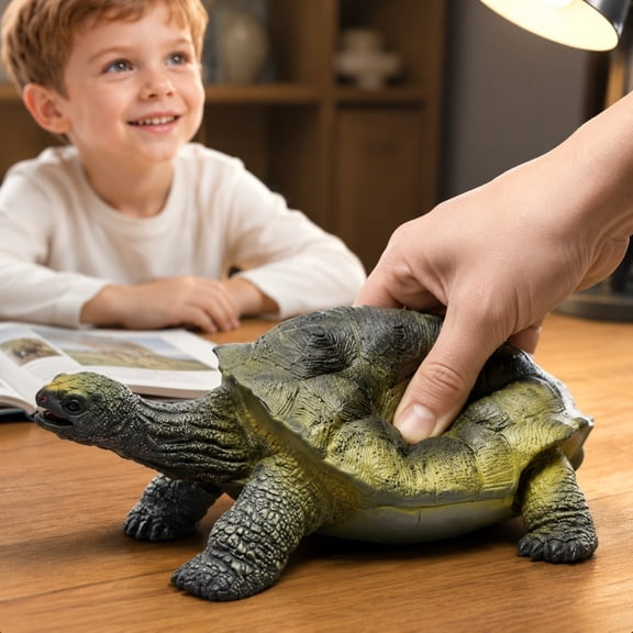 13 Inch Giant Tortoise Toy, Soft Rubber Simulated Sea Animal Educational Figure
