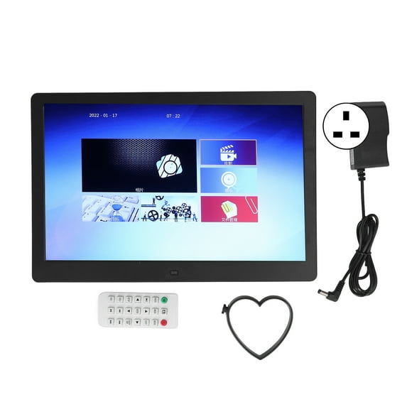 13 Inch HD Digital Photo Frame Video Player 1280x800P Electronic Album Support Intelligent Remote Control Voltage 100?240V UK Plug