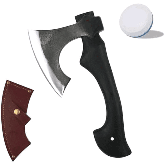13 Inch Hatchet, Camping Hatchet 1065 High Manganese Steel, Hickory Handle Tomahawk Axe with Leather Sheath$$