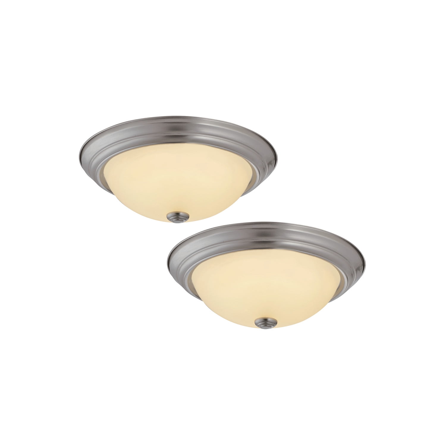 13 Inch LED Ceiling Light 2-Pack, Bedroom Hallway Kitchen Bath, Satin Nickel – Design House, 579193