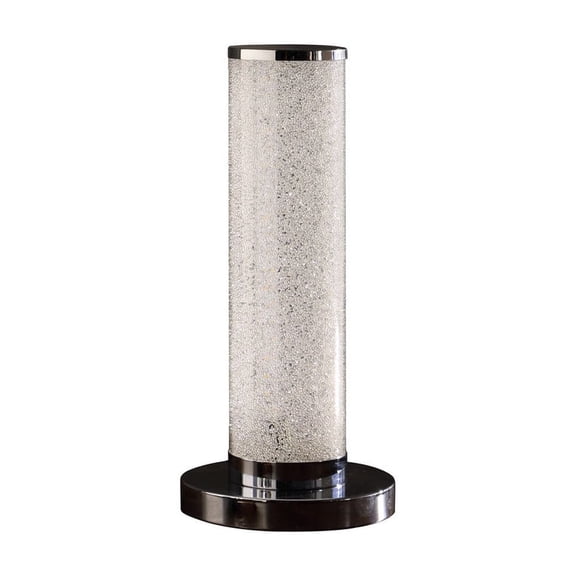 13-Inch LED Illuminari White Crystal Sand Rocks Column Table Lamp