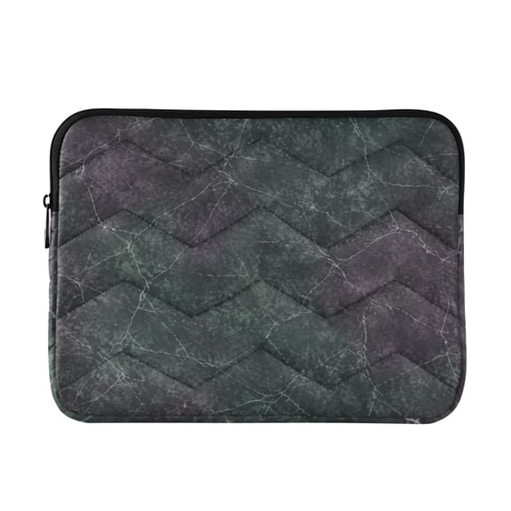 13 Inch Laptop Bag Briefcase Black Green Marble Texture Protective Computer Sleeve Carrying Case for Work Travel School